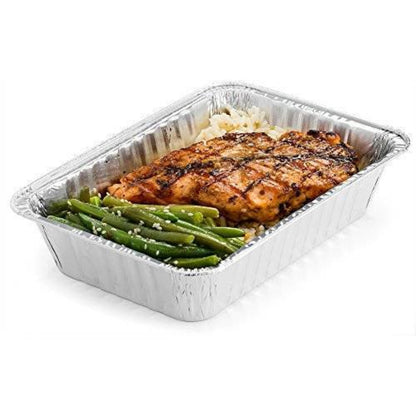 Disposable Aluminum Pan 1/2 Size Deep Foil Pan Extra Heavy Weight 9 x 13" Disposable Nicole Collection   