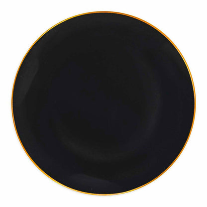 Organic Collection Black/Gold Rim Plastic Dinner Plates 10" Tablesettings Blue Sky   