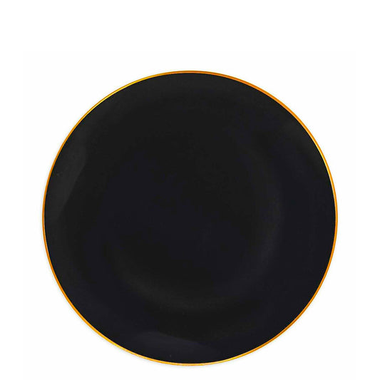Organic Collection Black/Gold Rim Plastic Salad Plates 7.5" Tablesettings Blue Sky   