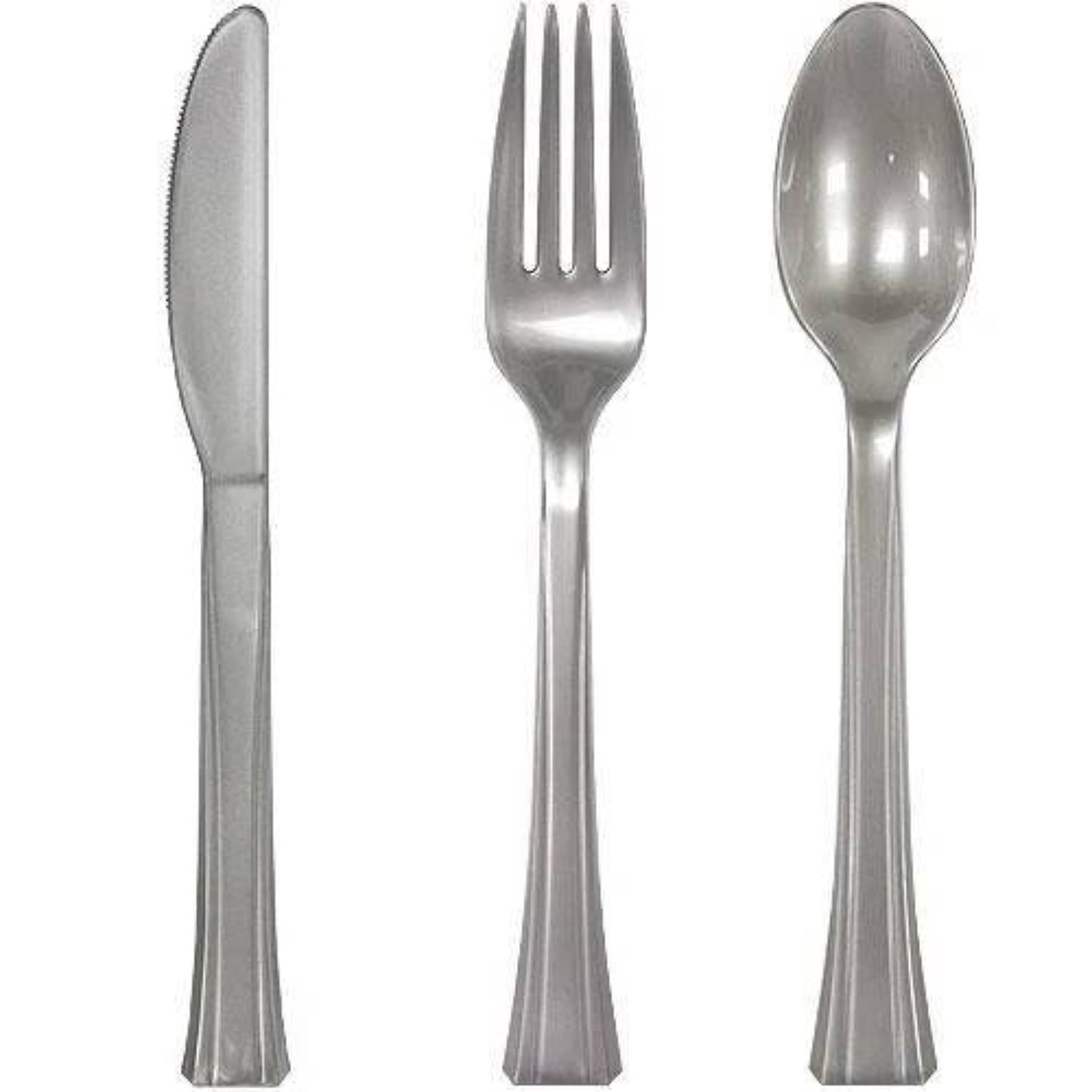 Lillian Tablesettings Extra Strong Quality Premium Plastic Soup Spoon Silver Cutlery Lillian   