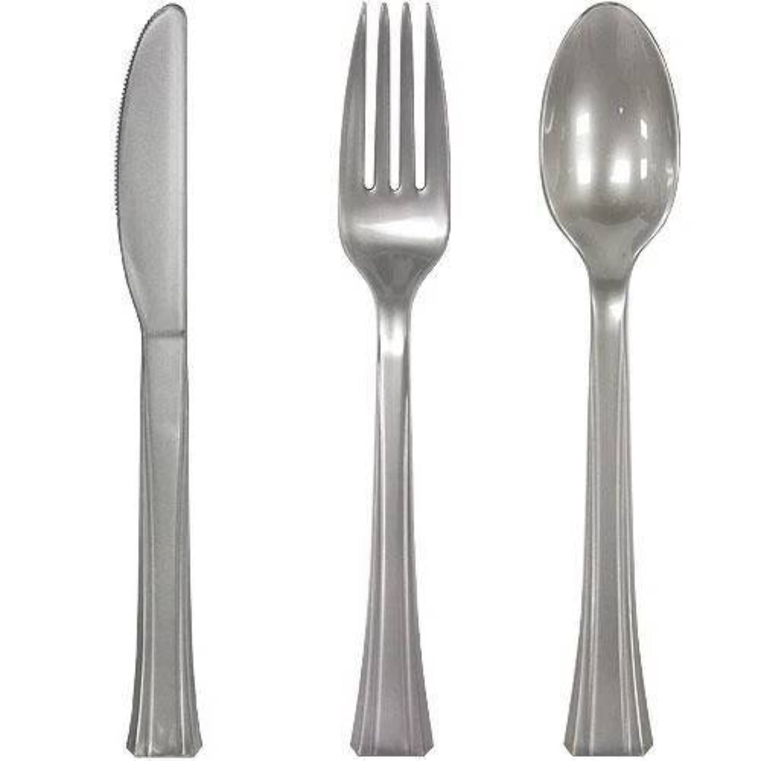 Lillian Tablesettings Extra Strong Quality Premium Plastic Soup Spoon Silver Cutlery Lillian   