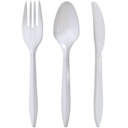 Nicole Home Collection Medium Weight Cutlery Combo White Cutlery Nicole Collection   