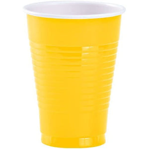Sunshine Yellow Co-Ex Plastic Cup 12 oz Cups Party Dimensions   
