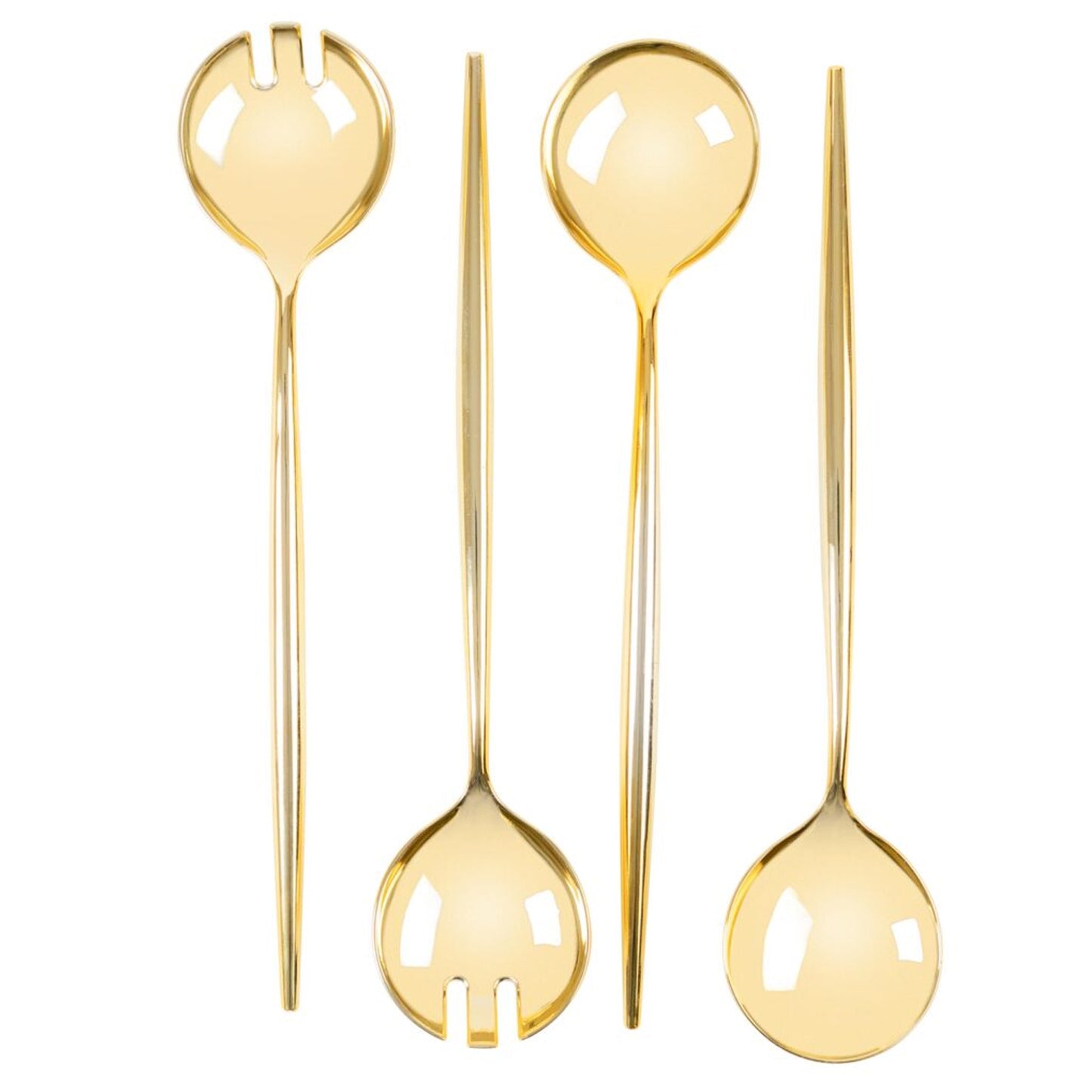 Novelty Serving Plastic Flatware Spoon & Spork Gold 13" Tablesettings Blue Sky   
