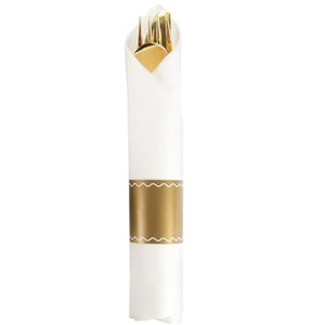 Pre-Rolled Cutlery And Napkin Set Gold Tablesettings Lillian   