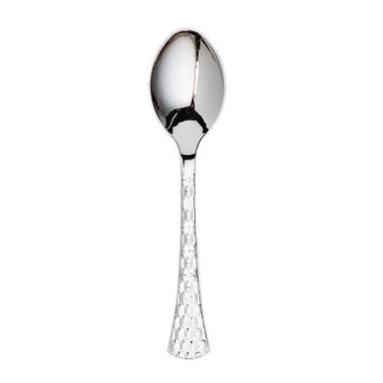 Glamour Collection Extra Heavyweight Disposable Table Spoons Silver Tablesettings Decorline   
