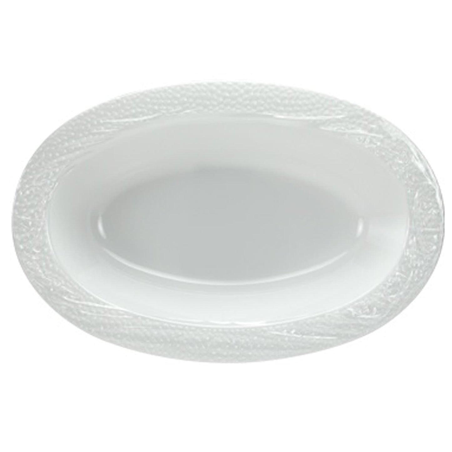 Pebbled Pearl Plastic Oval Serving Bowl 32 oz Serverware Lillian   