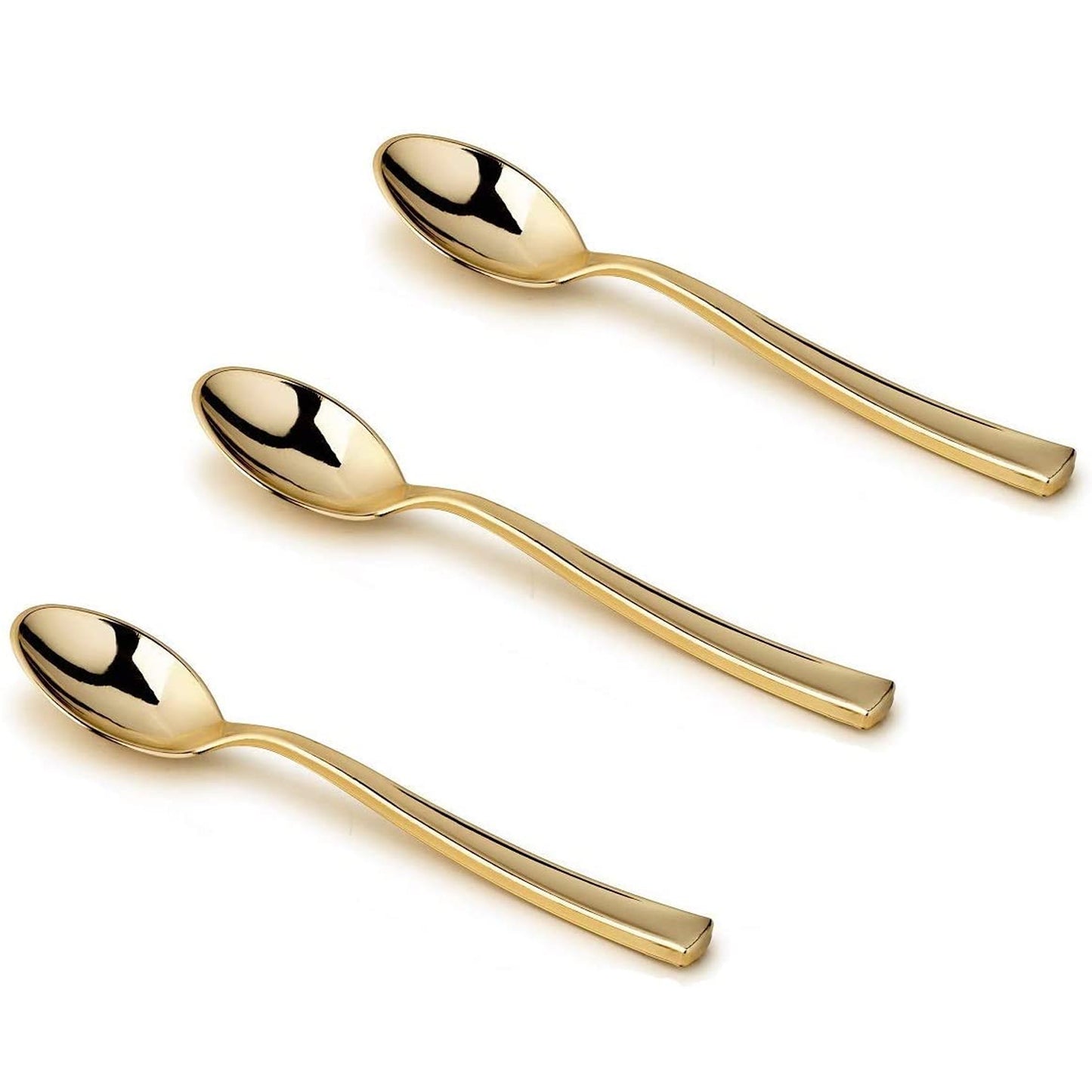 Gold Mini Plastic Spoons 4.5" Serverware Decorline   