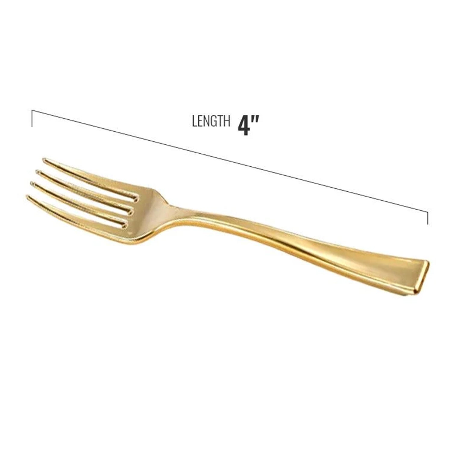 Gold Mini Plastic Forks 4.5" Serverware Decorline   
