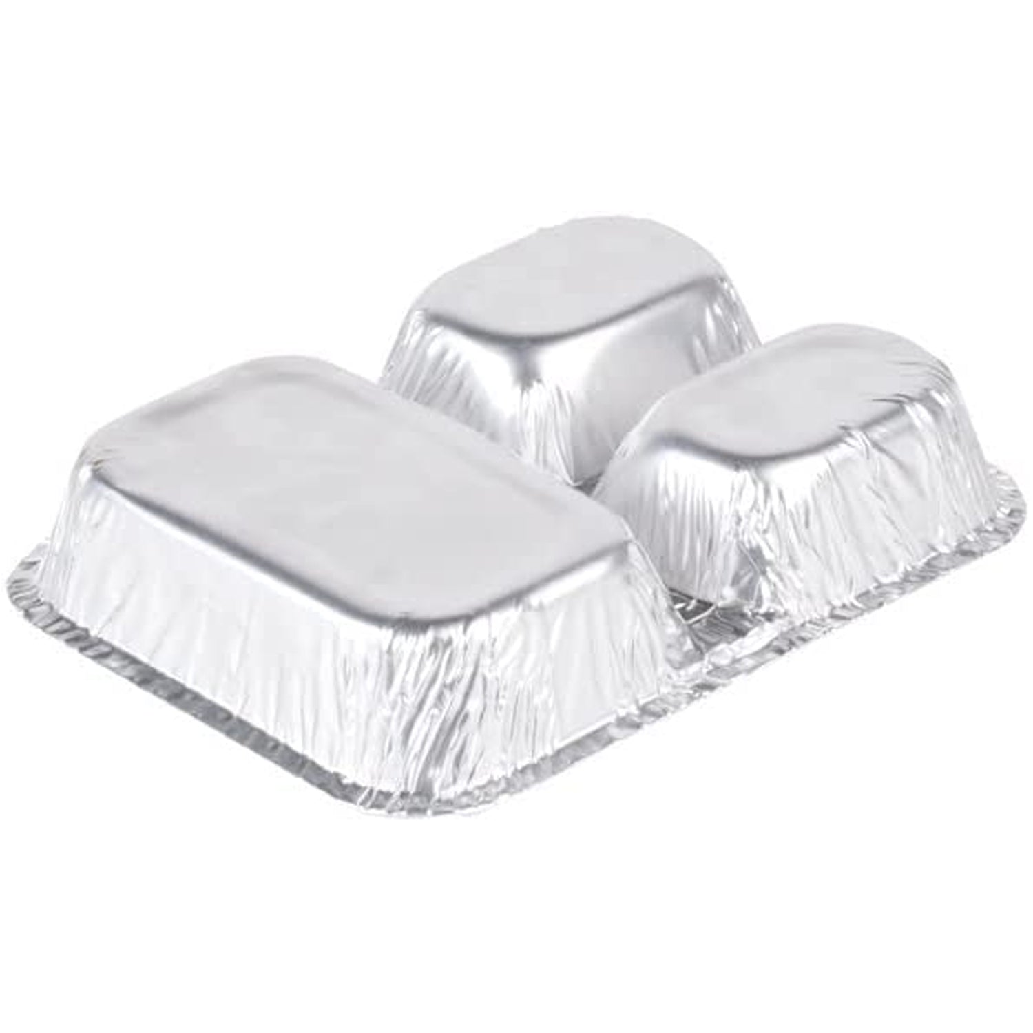 DCS Deals Disposable Aluminum Dinner Tray with Paper Lids (Pack of 50) – 3  Compartment Foil Pan – Perfect for On the Go Lunches, Leftovers, TV Plate