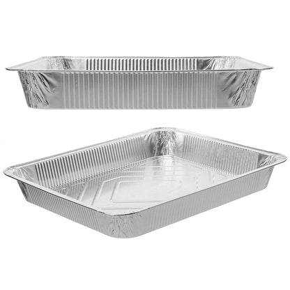Disposable Aluminum Full Size Medium/Shallow Pans Food Storage & Serving VeZee   