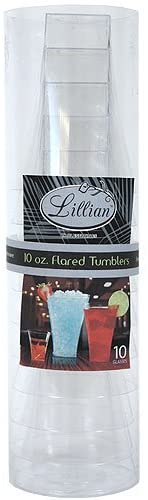 Lillian Plastic Flared Square Tumblers HEAVY QUALITY 10 oz Cups Lillian   