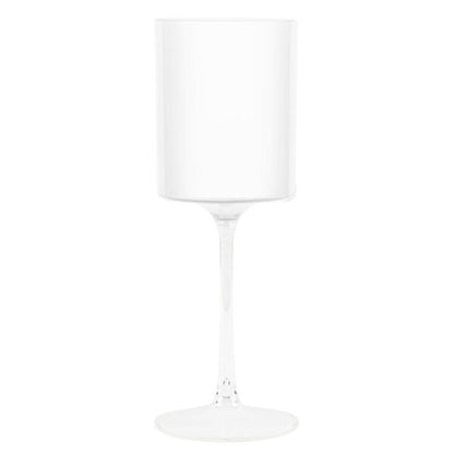 Two Tone 9 Oz White/Clear Plastic Wine Goblets Wine & Champagne Blue Sky   