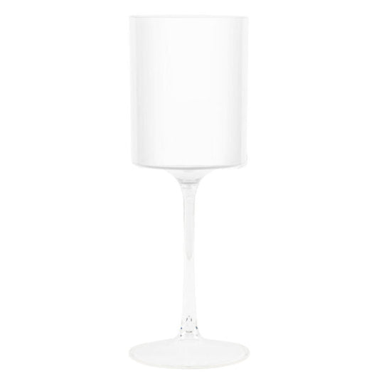 Two Tone 9 Oz White/Clear Plastic Wine Goblets Wine & Champagne Blue Sky   