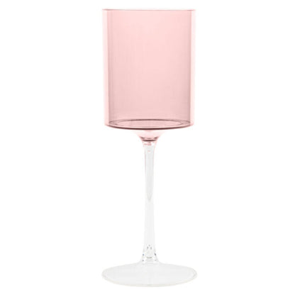 Two Tone 9 Oz Pink/Clear Plastic Wine Goblets Wine & Champagne Blue Sky   