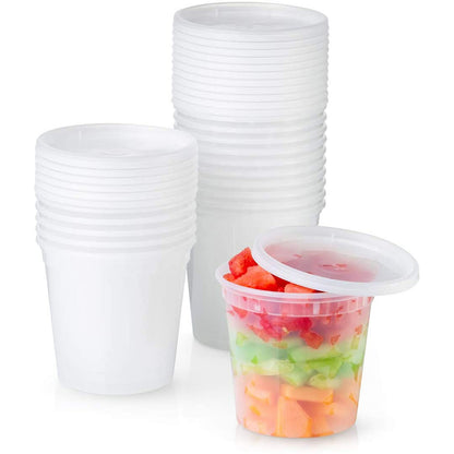 Extra Strong Quality Plastic Deli Container with Lids 48 oz Food Storage & Serving Nicole Collection   