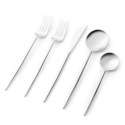 Noble Collection Shiny Silver Flatware Set Tablesettings Decorline   