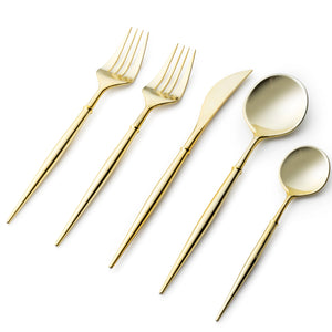 Noble Collection Shiny Gold Flatware Set Tablesettings Decorline   