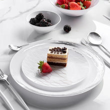 Whisk Collection Dinner Plate White & Silver Tableware Package Plates Decorline   