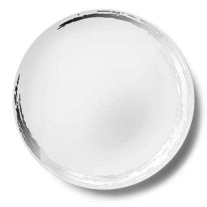 Whisk Collection Plastic Dinner Plates White & Silver 10.25" Tablesettings Decorline 10 Pieces  