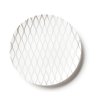 Whisk Collection Dinner Plate White & Silver Tableware Package Plates Decorline   