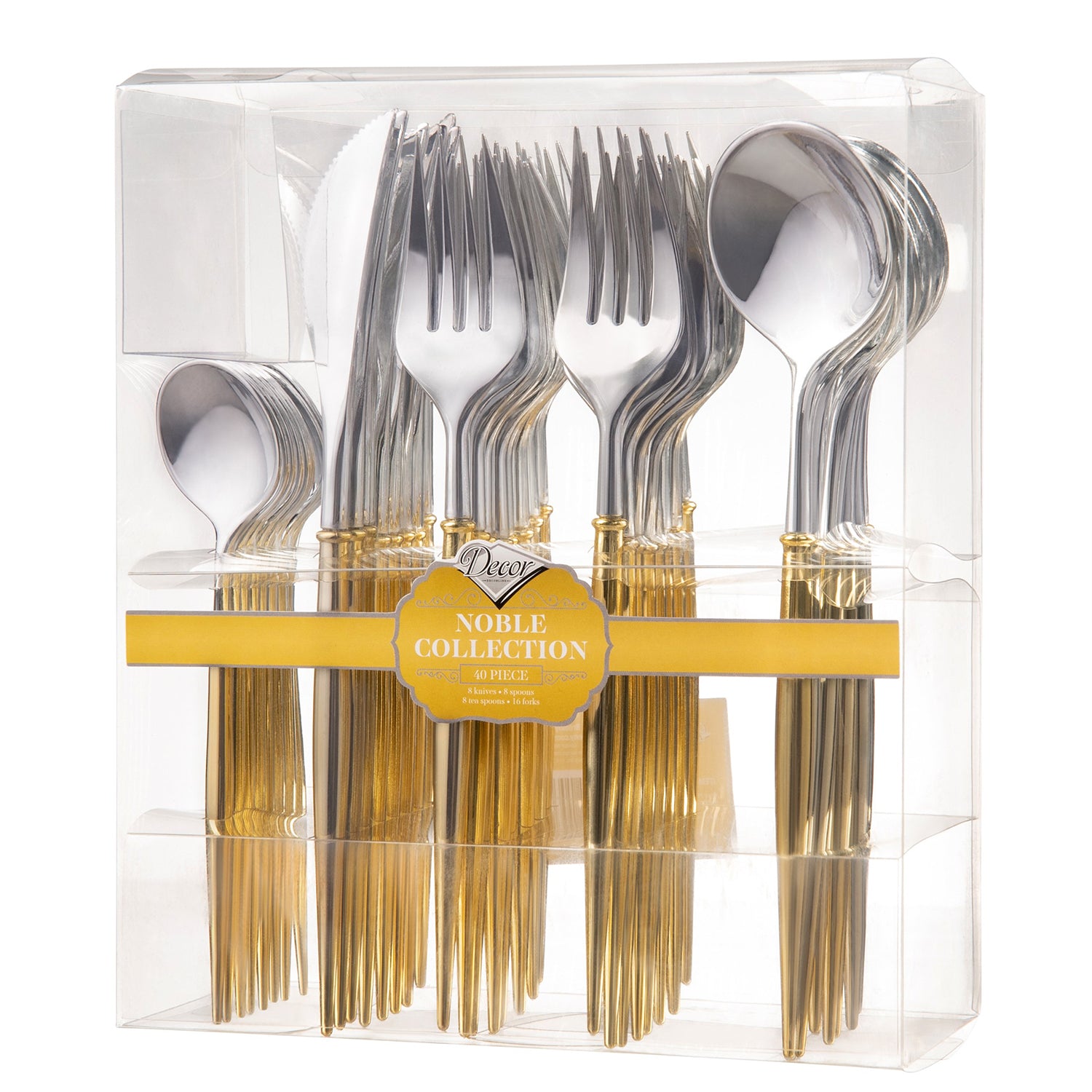 Noble Collection Shiny Top Silver/Gold Bottom Flatware Set Tablesettings Decorline   