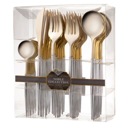 Noble Collection Shiny Top Gold/Silver Bottom Flatware Set Tablesettings Decorline   