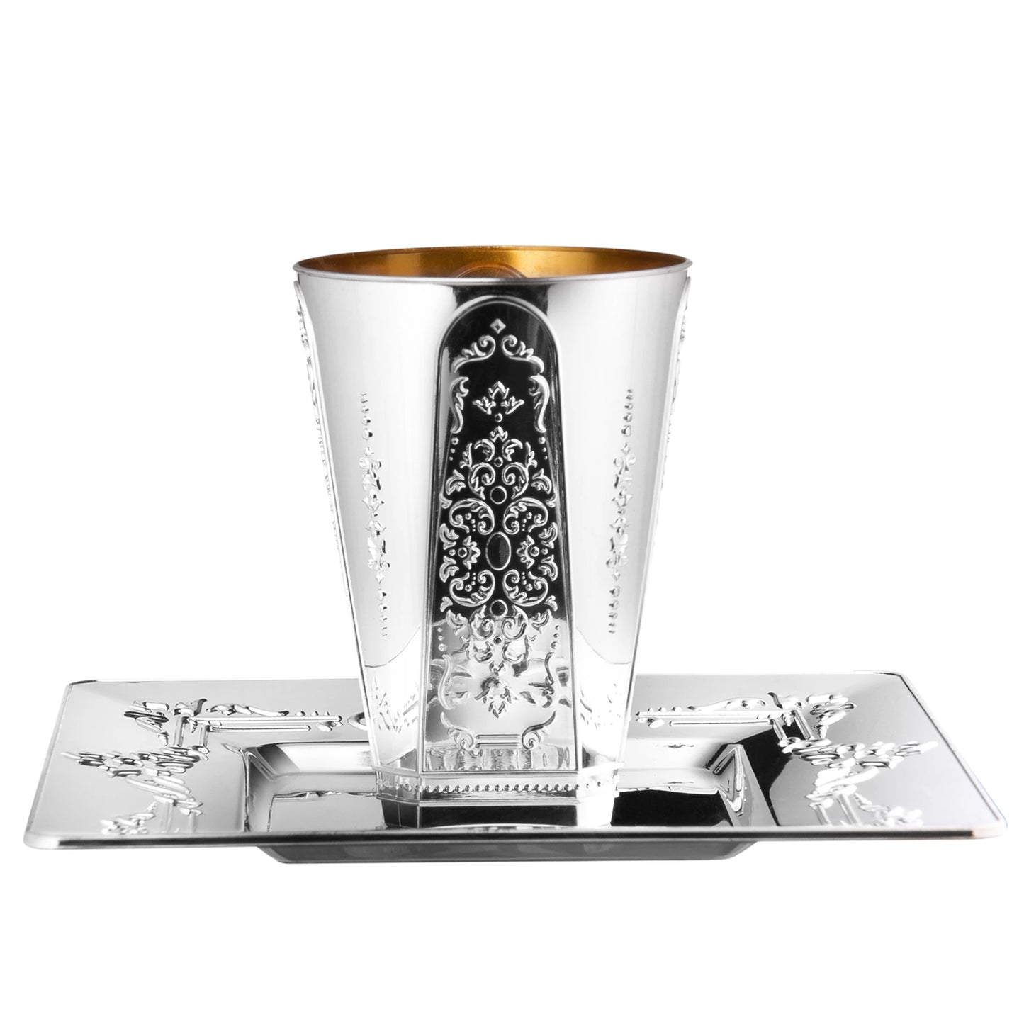Regal Square Wine Kiddush Cup with Trays 5 oz Tablesettings Decorline   