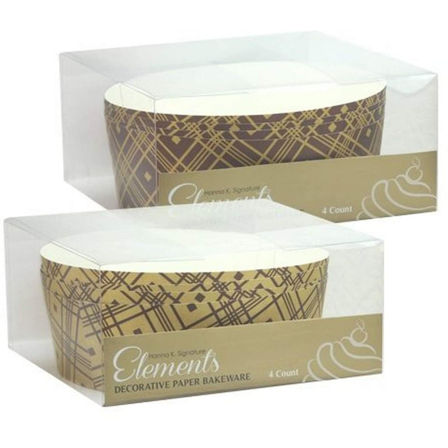Premium Quality Paper Brown Tan Baking Pan 5"x2.5" 4CT Disposable Hanna K   