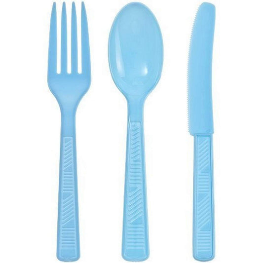 Light Blue Combo Cutlery Cutlery Party Dimensions   