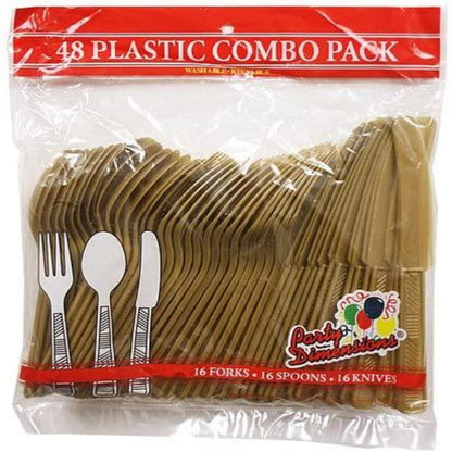 Gold Combo Cutlery Cutlery Party Dimensions   