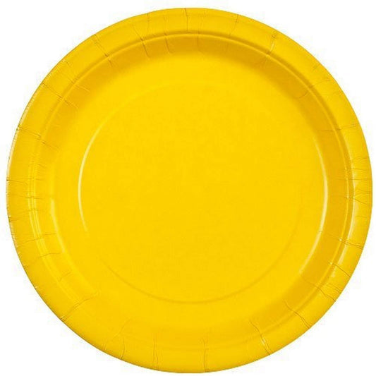 SALE Sunshine Yellow Round Plastic Plate 7" 15 count  Party Dimensions   
