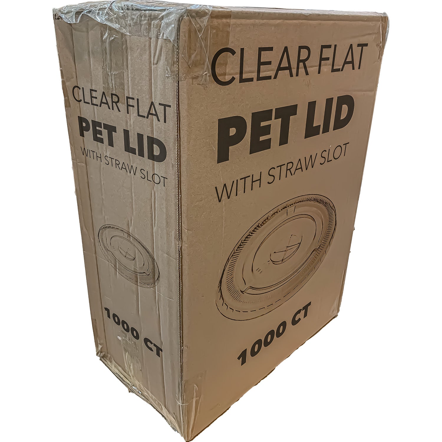 *WHOLESALE* PET Flat Lids with Straw Slot for 12, 16, 20 & 24 oz. | 1000 ct/Case Tops & Straw VeZee   