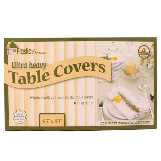 Plastic House Clear Ultra Heavy Duty Table Covers: Size-  66"X90" Tablesettings OnlyOneStopShop   