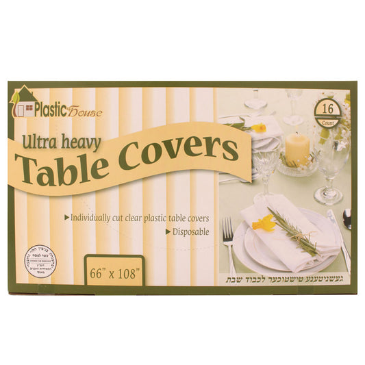 Plastic House Clear Ultra Heavy Duty Table Covers: Size- 66"x108" Tablesettings OnlyOneStopShop   