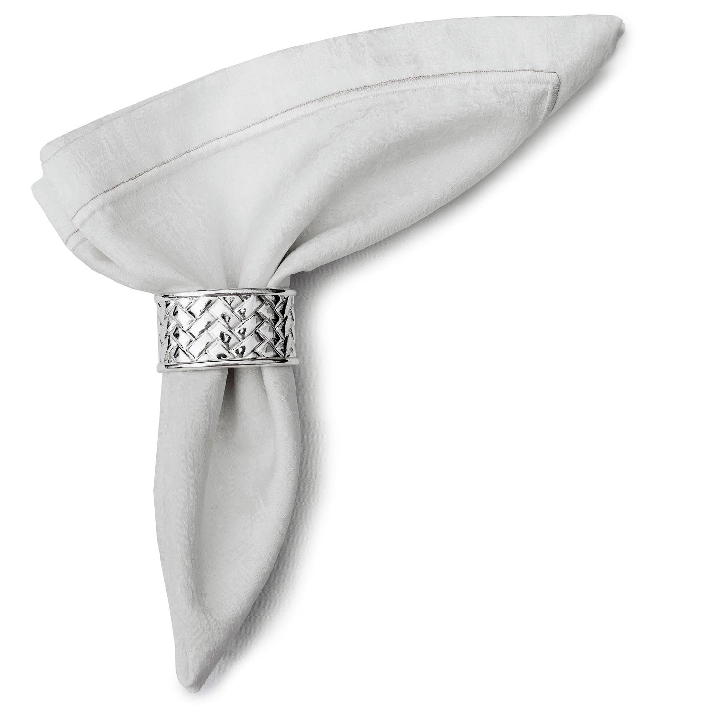 SALE Oval Braided Silver Plated Napkin Rings Set of 4 Napkin Rings Nicole Fantini Collection   