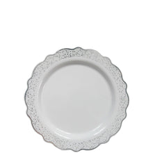 Confetti Collections Plate White Silver 7.5" Plates Decorline   