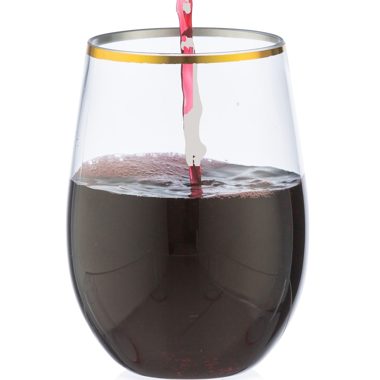 16 oz. Elegant Stemless Plastic Wine Goblet - Black (6 Count)