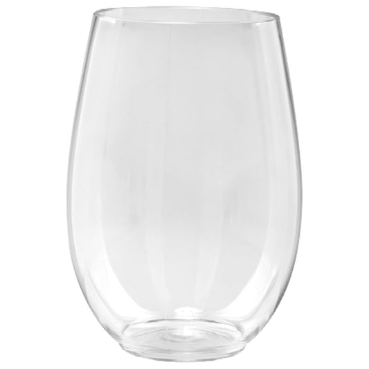 Plastic Wine Glasses Stemless Clear Tumbler 12 oz Cups Blue Sky   