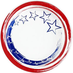 Stars 'N Stripes Dinner Paper Plates 10" Disposable Hanna K   
