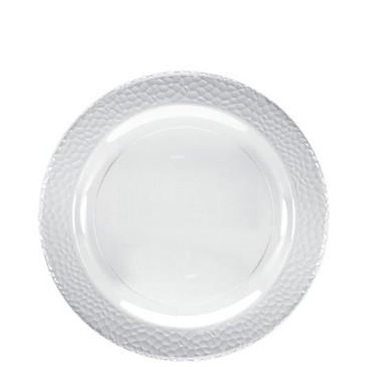 Lillian Tablesettings Pebbled Plastic Plate Clear 7.5" Tablesettings Lillian   