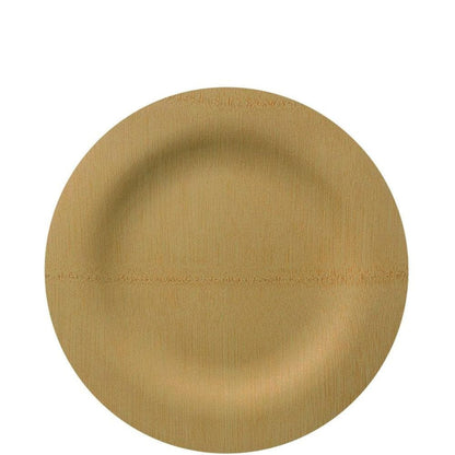 SALE Vezee Bamboo Disposable Dinner Plates Round Size 7" 10PC Plastic Plates Nicole Fantini Collection   