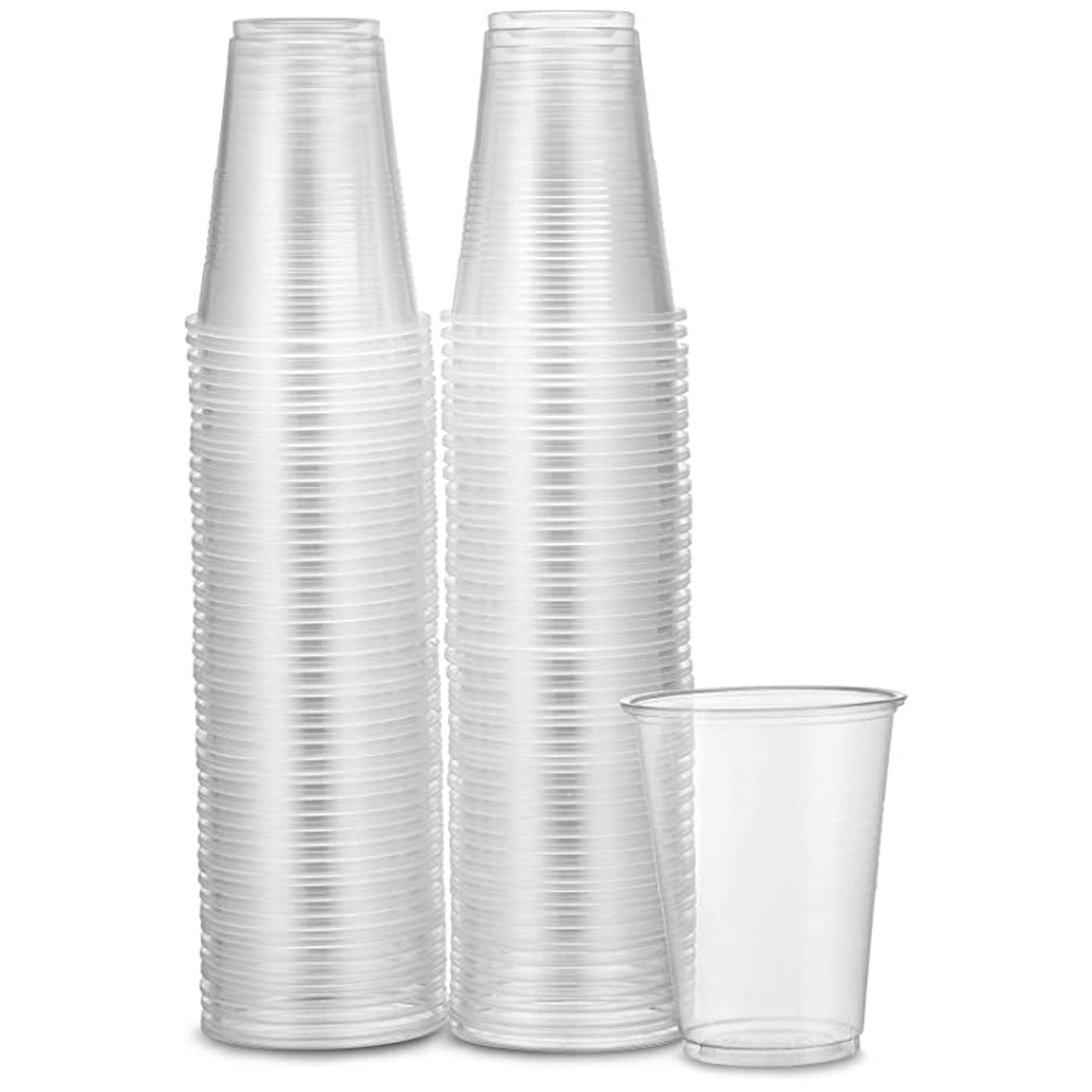 Disposable Clear Plastic Coffee Mug - 8 Pack Durable Party Cups