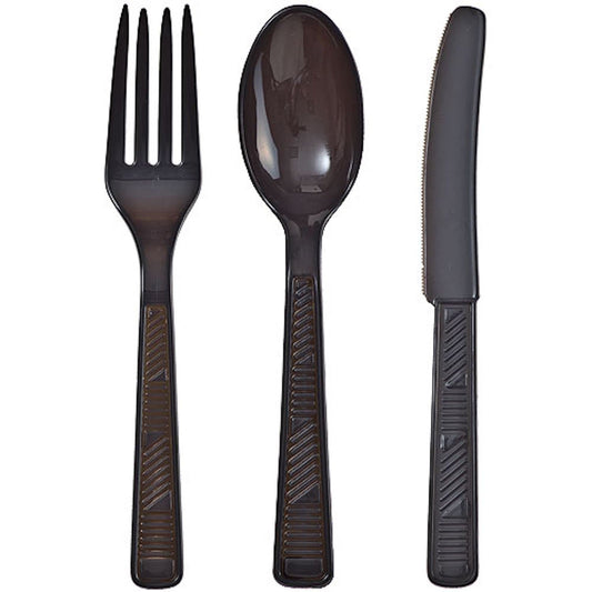 Black Combo Cutlery Cutlery Party Dimensions   
