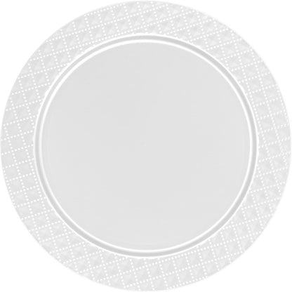 Charger Diamond Design Plates White 13" 2CT Tablesettings Decorline   