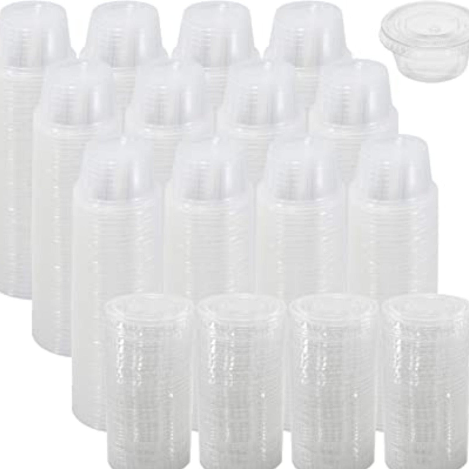 Nicole Home Collection Portion Cups with Lids Clear 2 oz