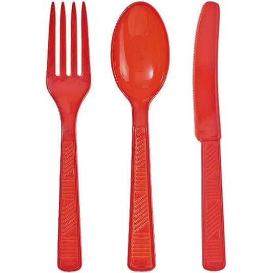 Red Combo Cutlery Cutlery Party Dimensions   