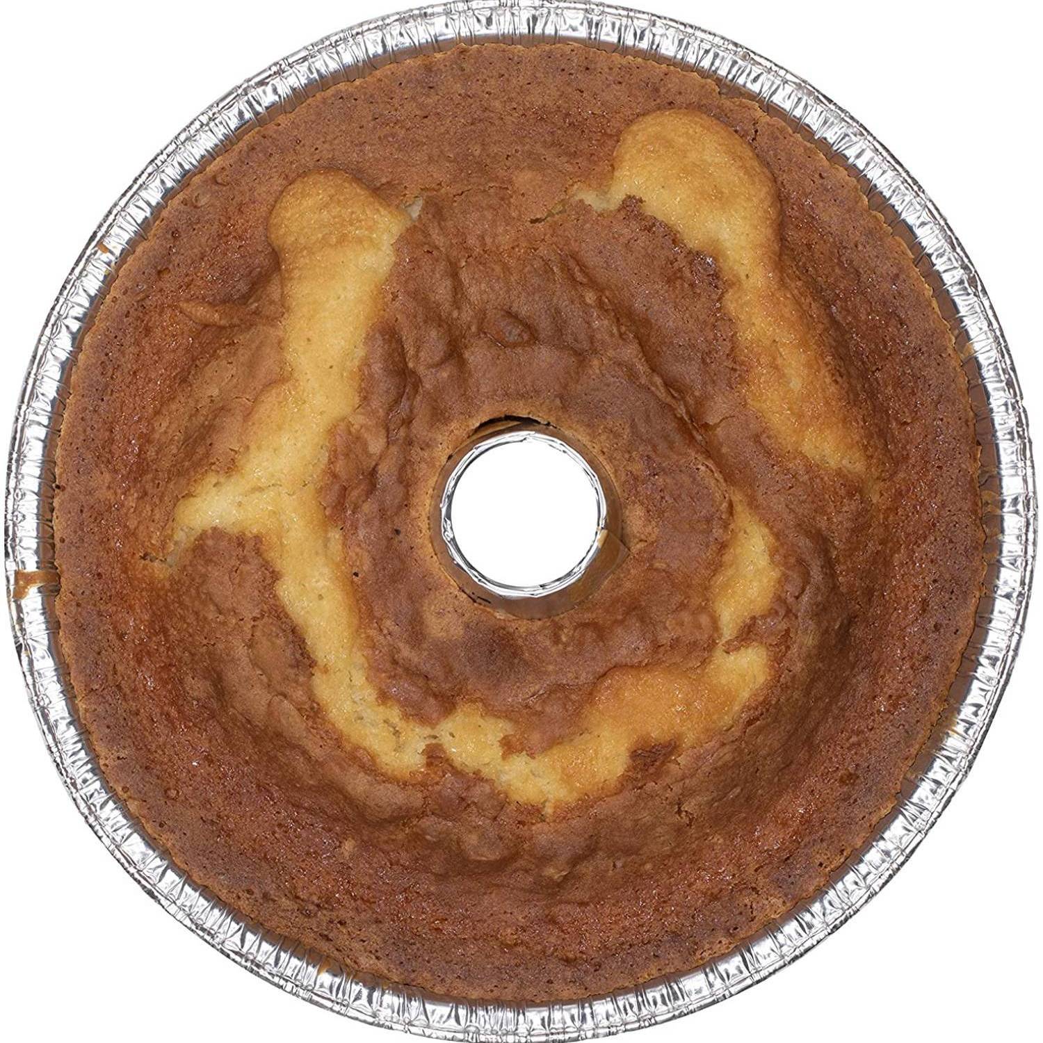 10 Genpak 55A10 Bake N' Show Angel Food Cake Pan with Lid - 10/Pack