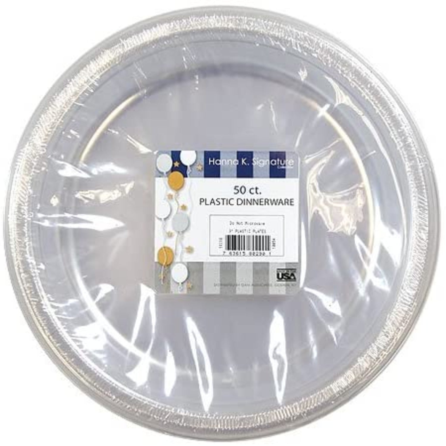 Hanna K. Signature Collection 50 Count Plastic Plate 9-Inch Clear