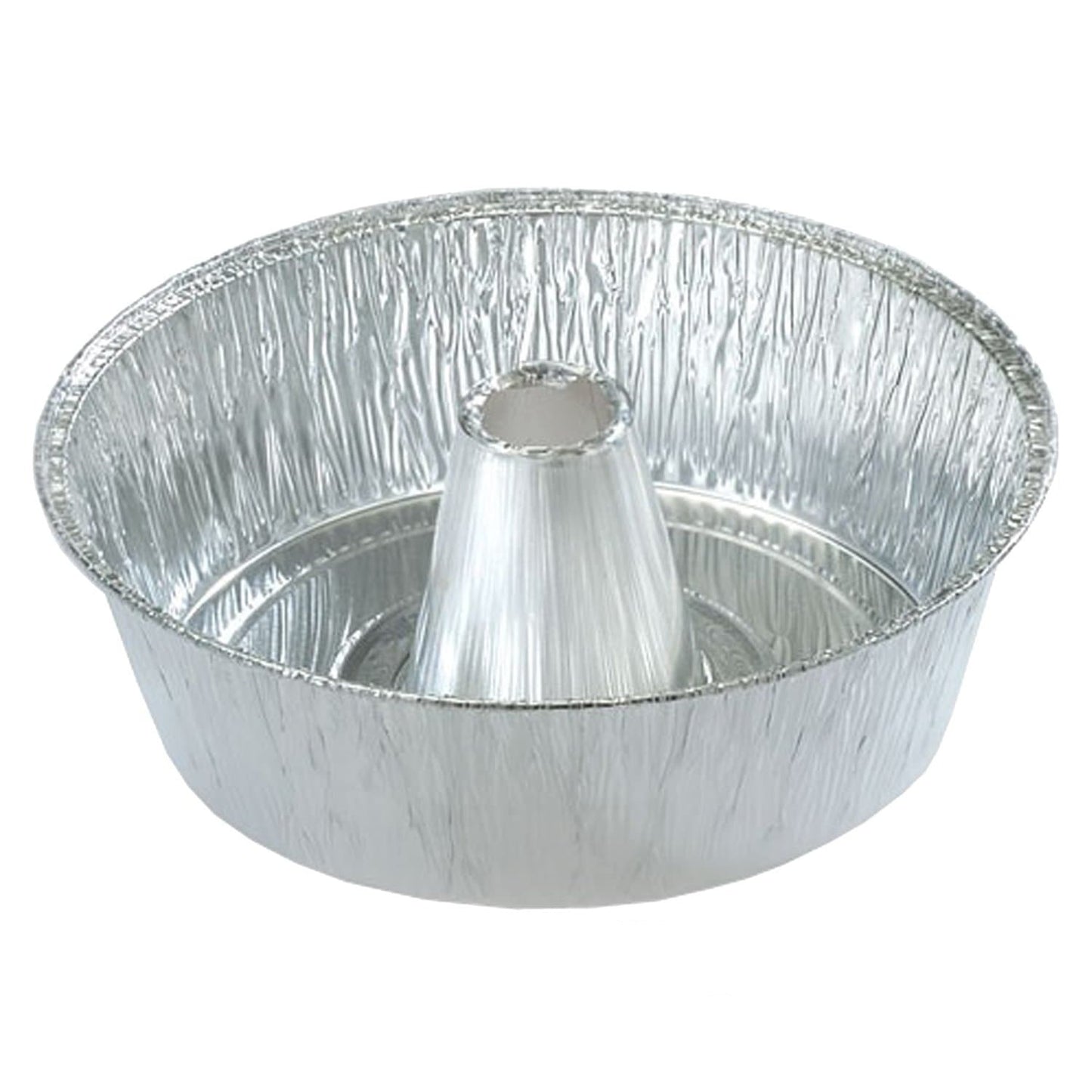 10 Disposable Round Cake Baking Pans - Aluminum Foil Bundt Tube Tin Great  for Baking Decorative Display - Heavy Duty Aluminum Pan for Fruitcake